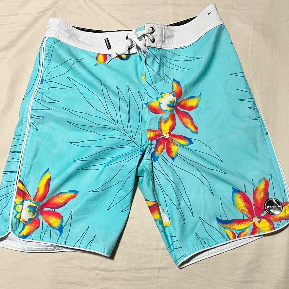 O'Neill Turquoise Tropical Board Shorts